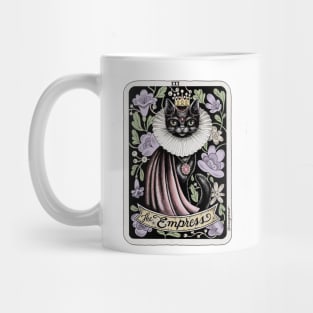 Cat Tarot, the Empress, Black cat Tarot card, Ink drawing Mug